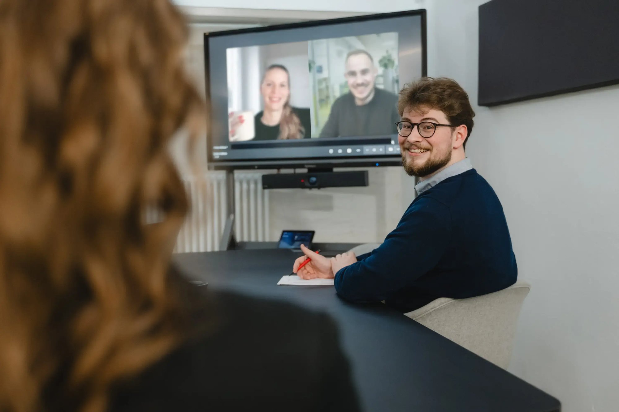 Ein Team bei einem Video-Call