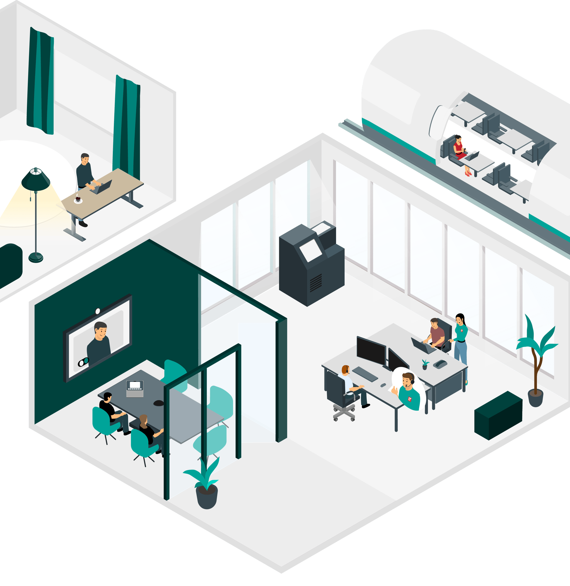 Eine Illustration des Managed Workplace von BUCS IT