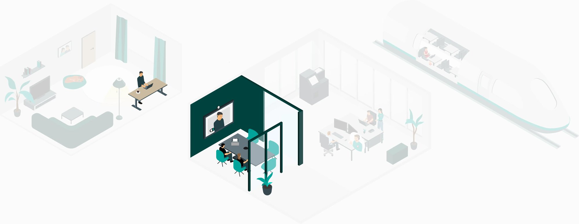 Eine Illustration des BUCS IT Hybrid Meeting Service