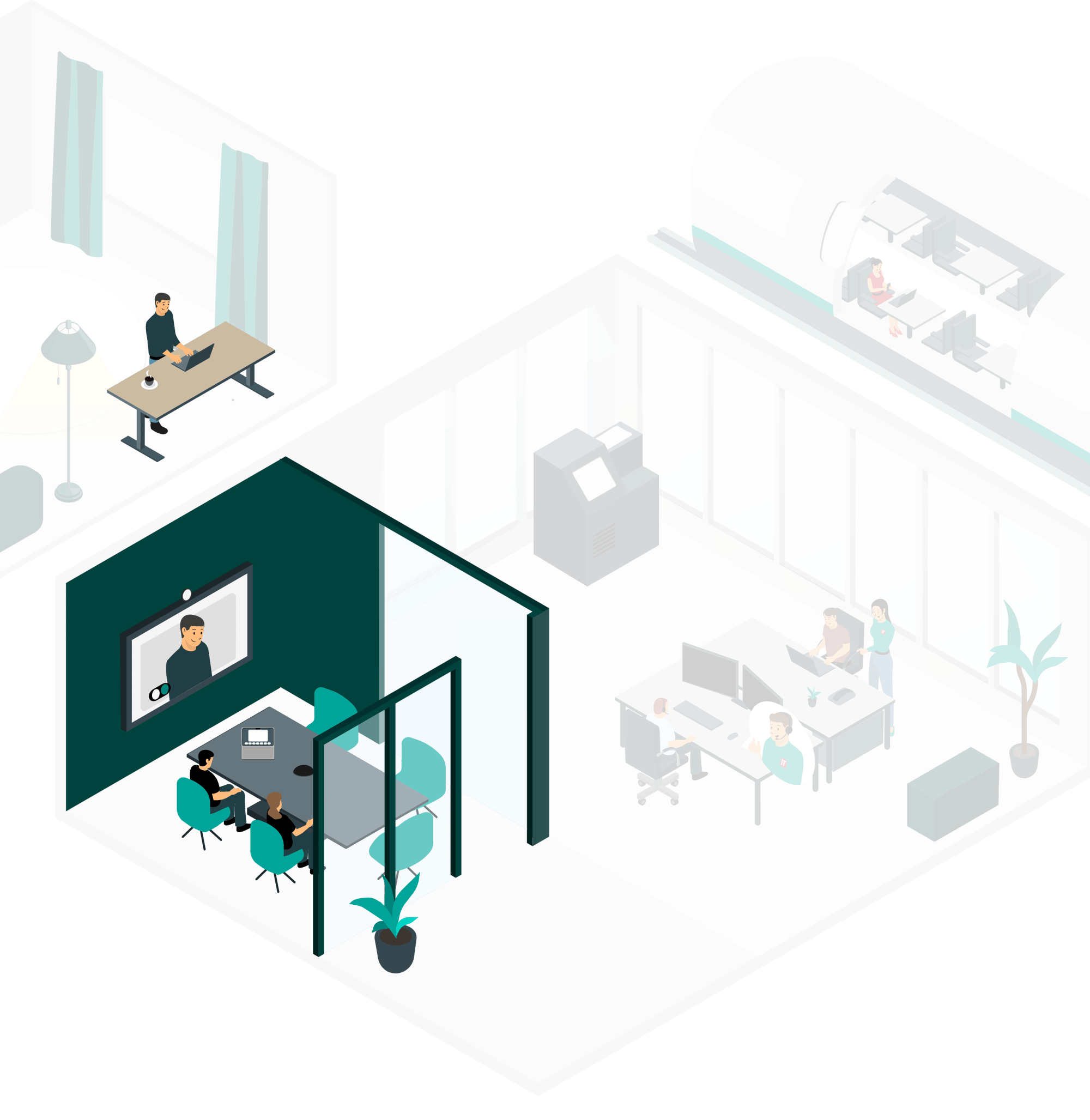 Eine Illustration des BUCS IT Hybrid Meeting Service